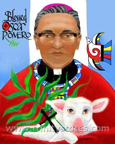 Mar 24 - Oscar Romero - artwork by Br. Mickey McGrath, OSFS. Happy Feast Day Oscar